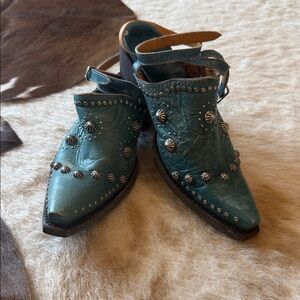 Old Gringo Turquoise Studded Leather Mules